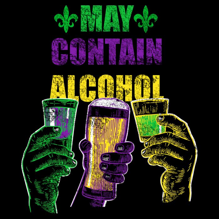 May Contain Alcohol Mardi Gras Bag