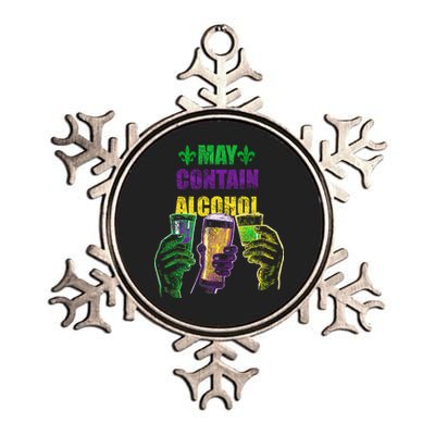 May Contain Alcohol Mardi Gras Metallic Star Ornament