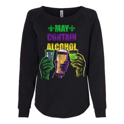 May Contain Alcohol Mardi Gras Womens California Wash Sweatshirt