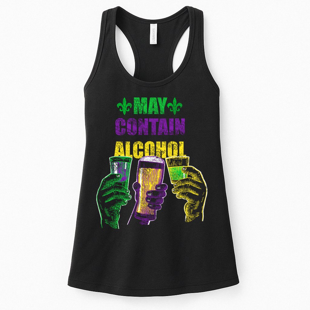 May Contain Alcohol Mardi Gras Womens Tank Top