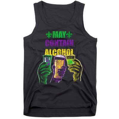 May Contain Alcohol Mardi Gras Tank Top