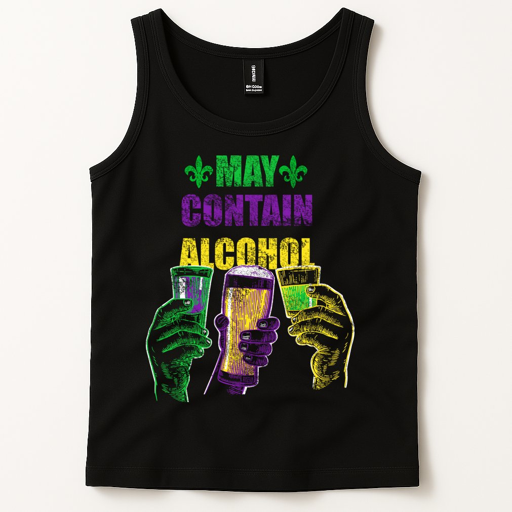 May Contain Alcohol Mardi Gras Tank Top