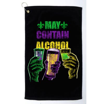 May Contain Alcohol Mardi Gras Golf Towel