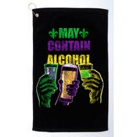 May Contain Alcohol Mardi Gras Golf Towel