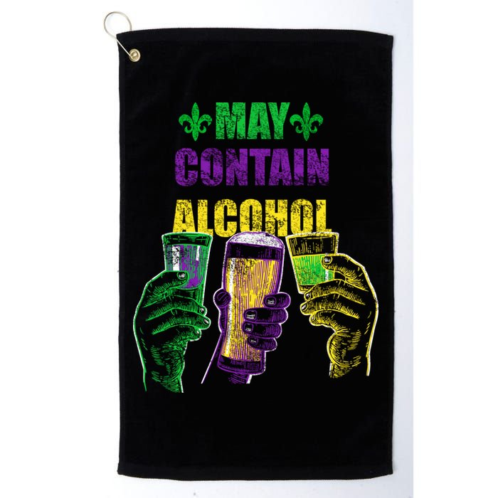 May Contain Alcohol Mardi Gras Golf Towel