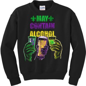 May Contain Alcohol Mardi Gras Kids Sweatshirt