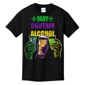 May Contain Alcohol Mardi Gras Kids T-Shirt