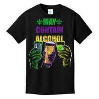 May Contain Alcohol Mardi Gras Kids T-Shirt