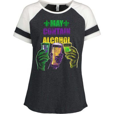 May Contain Alcohol Mardi Gras Enza Ladies Jersey Colorblock Tee