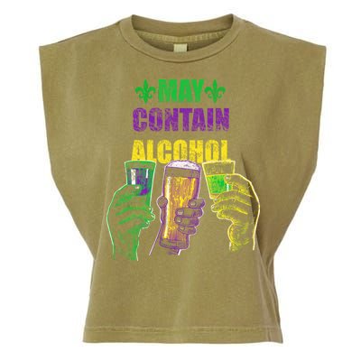 May Contain Alcohol Mardi Gras Garment-Dyed Women's Muscle Tee