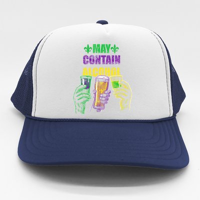 May Contain Alcohol Mardi Gras Trucker Hat