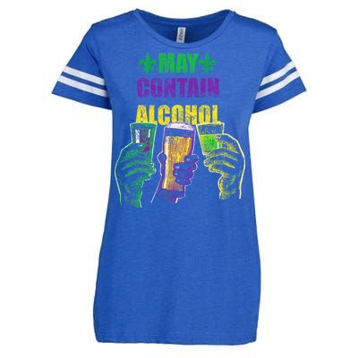 May Contain Alcohol Mardi Gras Enza Ladies Jersey Football T-Shirt