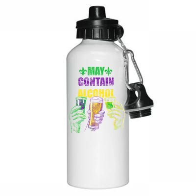 May Contain Alcohol Mardi Gras Aluminum Water Bottle