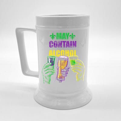 May Contain Alcohol Mardi Gras Beer Stein