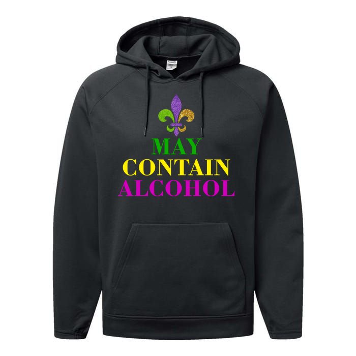 May Contain Alcohol Mardi Gras Spaid Performance Fleece Hoodie