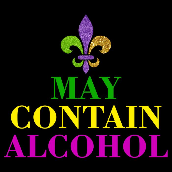 May Contain Alcohol Mardi Gras Spaid USA-Made Doggie Bandana