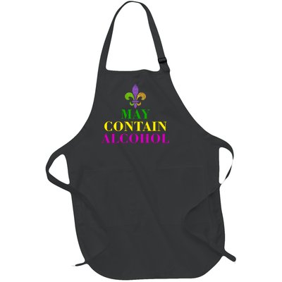 May Contain Alcohol Mardi Gras Spaid Full-Length Apron With Pockets