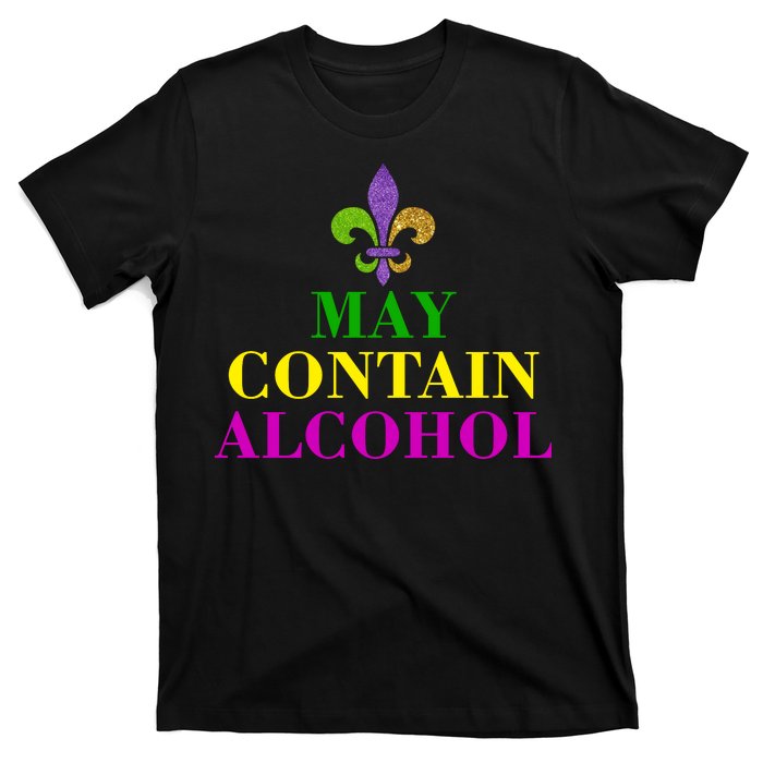 May Contain Alcohol Mardi Gras Spaid T-Shirt