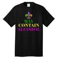 May Contain Alcohol Mardi Gras Spaid Tall T-Shirt