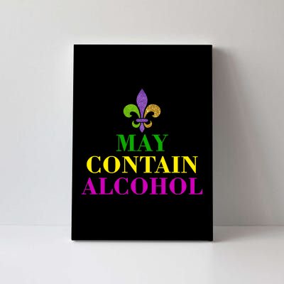 May Contain Alcohol Mardi Gras Spaid Canvas