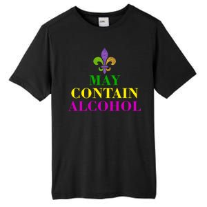 May Contain Alcohol Mardi Gras Spaid Tall Fusion ChromaSoft Performance T-Shirt