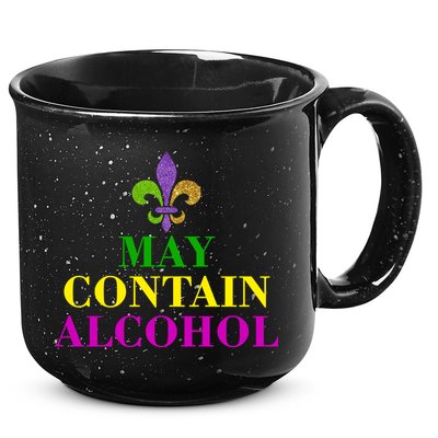 May Contain Alcohol Mardi Gras Spaid 15oz Campfire Ceramic Mug