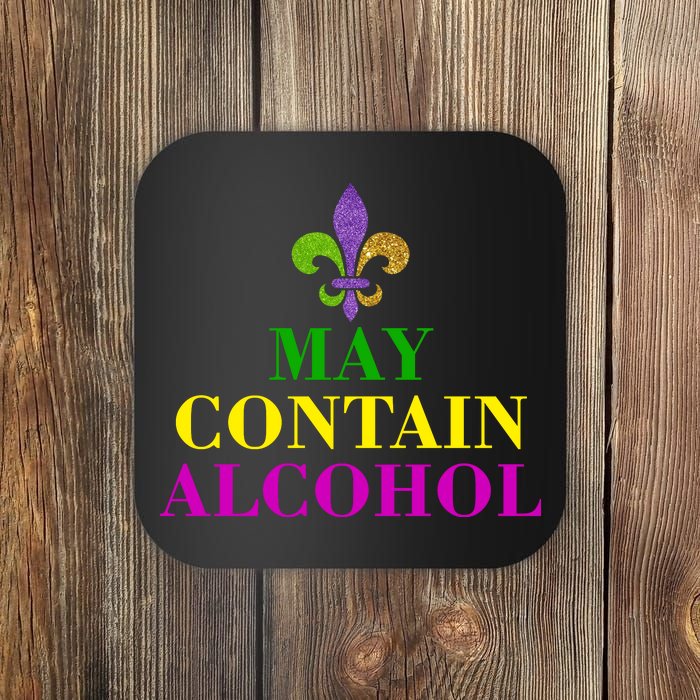 May Contain Alcohol Mardi Gras Spaid Coaster