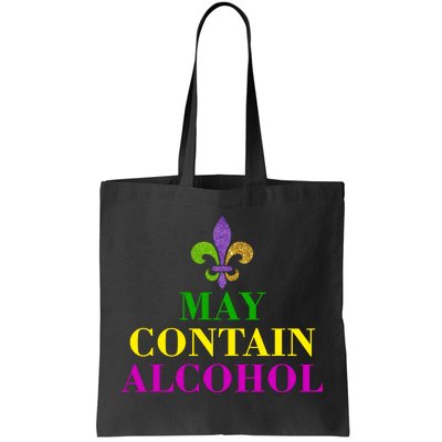 May Contain Alcohol Mardi Gras Spaid Tote Bag