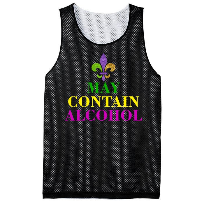 May Contain Alcohol Mardi Gras Spaid Mesh Reversible Basketball Jersey Tank