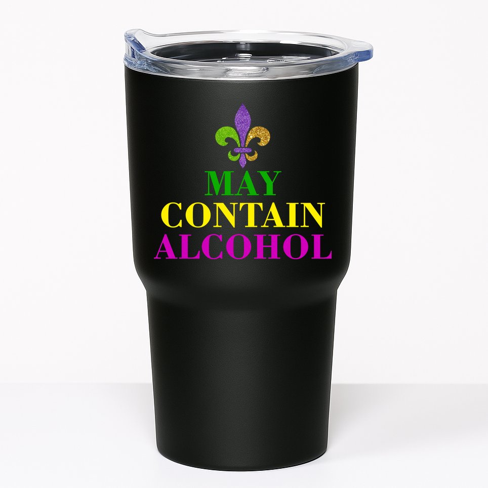 May Contain Alcohol Mardi Gras Spaid Tumbler