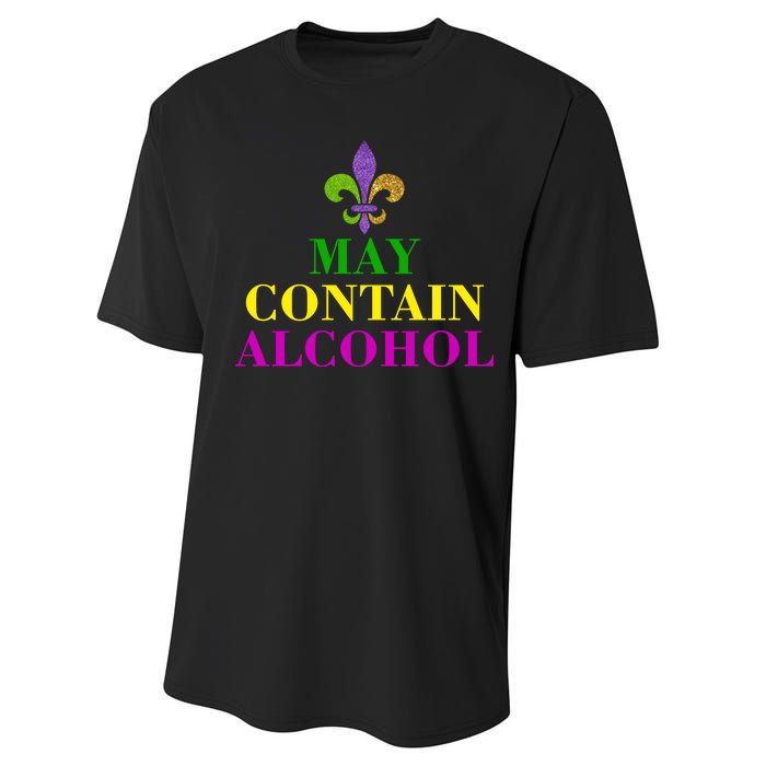 May Contain Alcohol Mardi Gras Spaid Performance Sprint T-Shirt