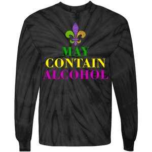 May Contain Alcohol Mardi Gras Spaid Tie-Dye Long Sleeve Shirt