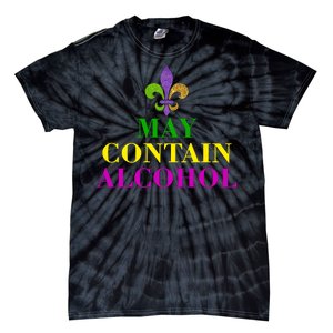 May Contain Alcohol Mardi Gras Spaid Tie-Dye T-Shirt