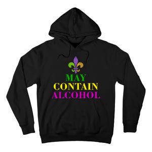 May Contain Alcohol Mardi Gras Spaid Tall Hoodie