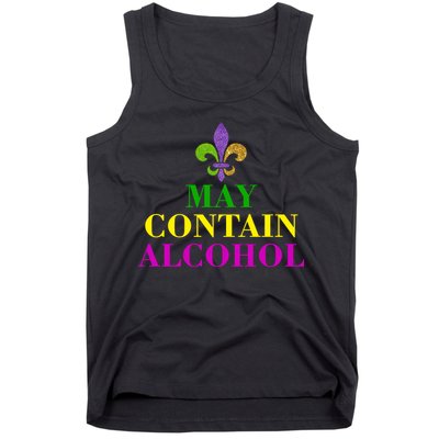 May Contain Alcohol Mardi Gras Spaid Tank Top