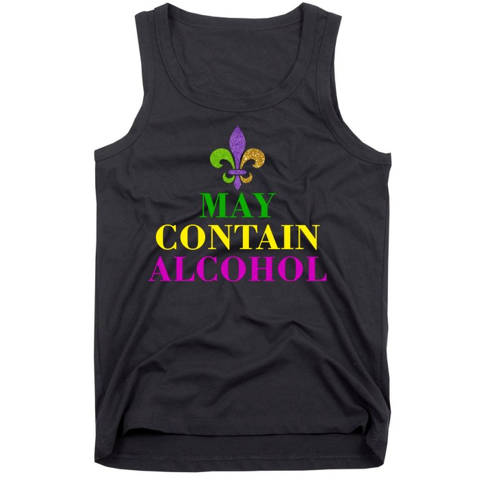 May Contain Alcohol Mardi Gras Spaid Tank Top