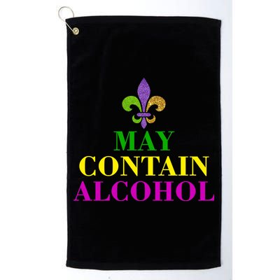 May Contain Alcohol Mardi Gras Spaid Golf Towel