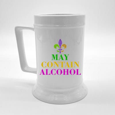 May Contain Alcohol Mardi Gras Spaid Beer Stein