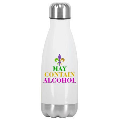 May Contain Alcohol Mardi Gras Spaid Stainless Steel Insulated Water Bottle