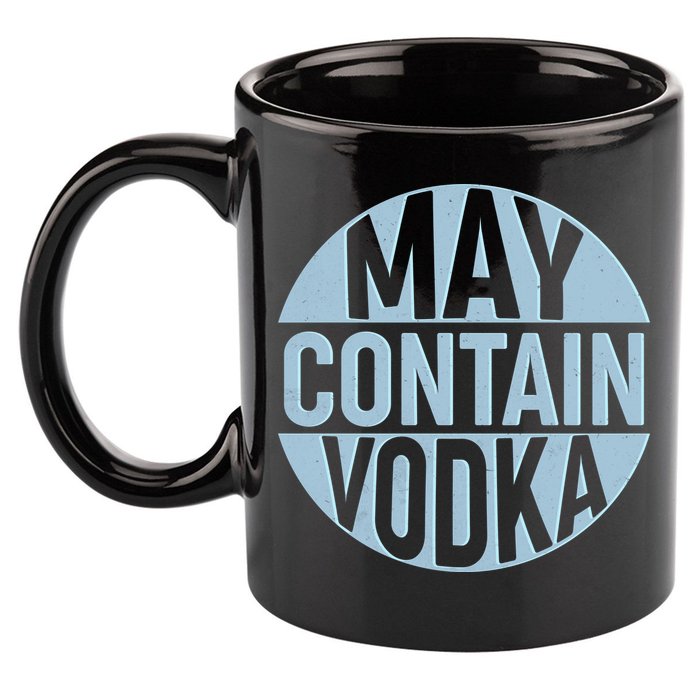 May Contain Vodka 11oz C Handle Ceramic Mug