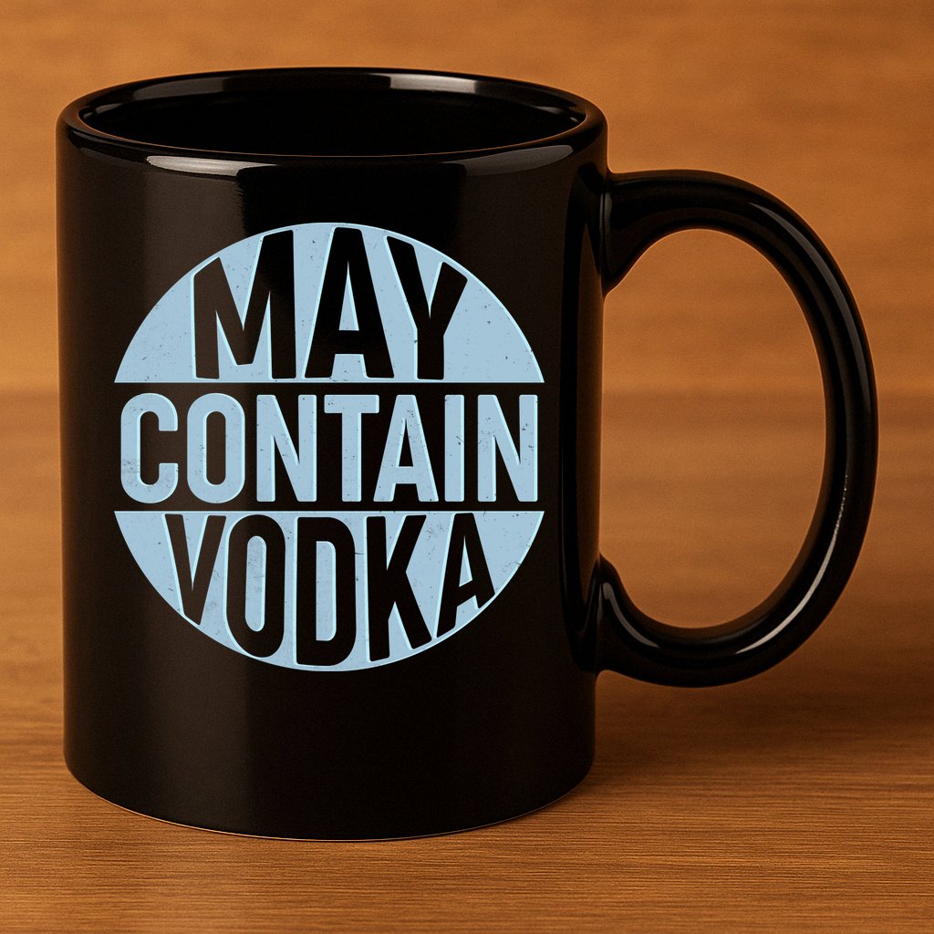 May Contain Vodka 11oz C Handle Ceramic Mug