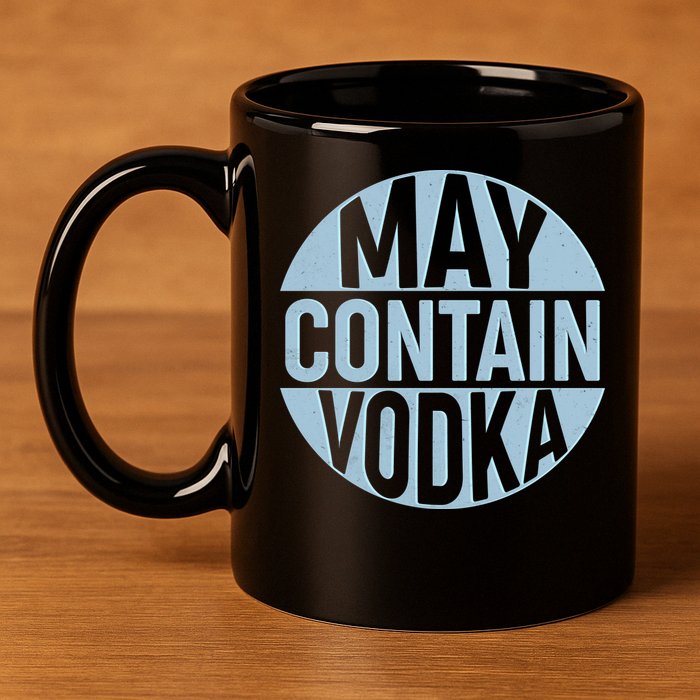 May Contain Vodka 11oz C Handle Ceramic Mug