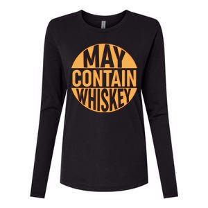 May Contain Whiskey Womens Cotton Relaxed Long Sleeve T-Shirt