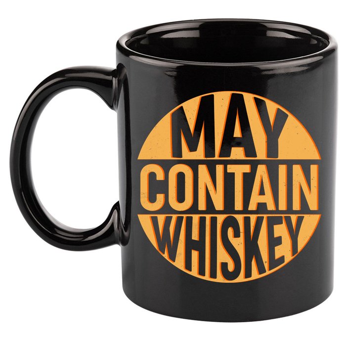 May Contain Whiskey 11oz C Handle Ceramic Mug