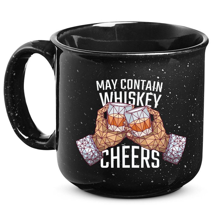 May Contain Whiskey Cheers 15oz Campfire Ceramic Mug