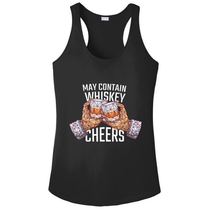 May Contain Whiskey Cheers Ladies PosiCharge Competitor Racerback Tank