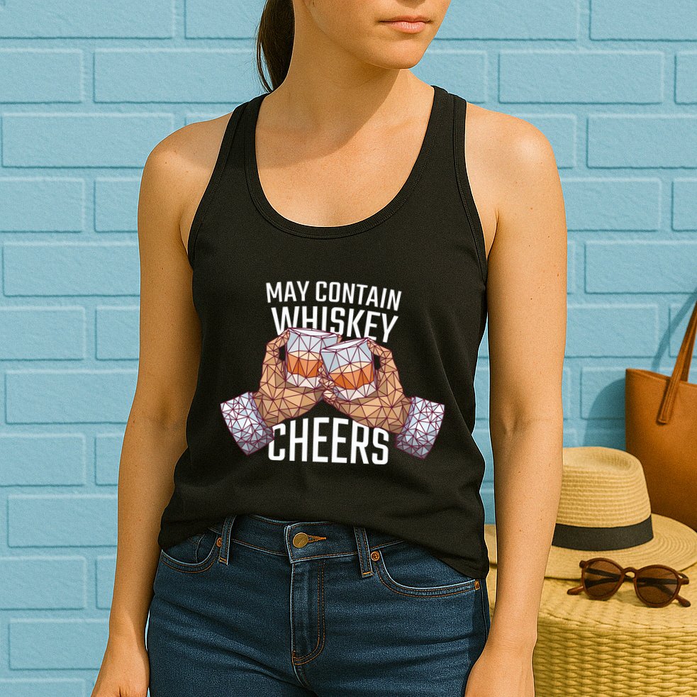 May Contain Whiskey Cheers Womens Tank Top