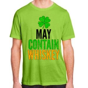 May Contain Whiskey Funny St Patricks Day Adult ChromaSoft Performance T-Shirt