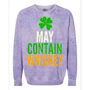 May Contain Whiskey Funny St Patricks Day Colorblast Crewneck Sweatshirt