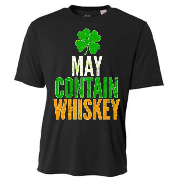 May Contain Whiskey Funny St Patricks Day Cooling Performance Crew T-Shirt